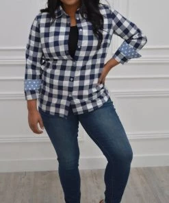 Cheapest 🧨 Hazel Blues Button My Dots Top in Navy - 👩 women 💯