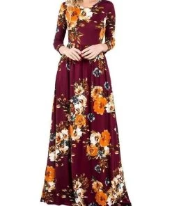 Discount 🧨 Hazel Blues Sienna Maxi 👗 Dress in Wine - 👩 women ✨