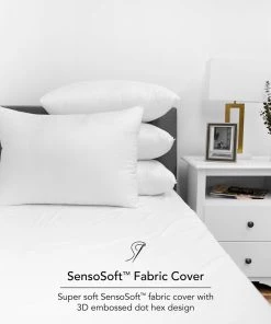Best Sale ๐ SensorPEDIC Embossed SensoSoft Jumbo Fiber Filled Bed Pillow 4 Pack ๐