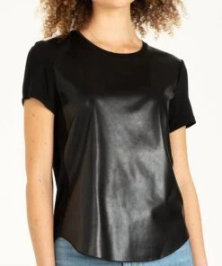 Coupon โ Another Love Elaina Faux Leather Front Tee in Black - ๐ฉ women ๐