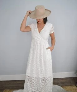 Best Sale 😉 Hazel Blues Boho Dreams Lace 👗 Dress in Blanc - 👩 women 🧨