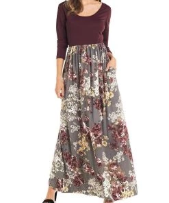 New 🧨 Hazel Blues Mauzie Maxi 👗 Dress in Maroon Floral - 👩 women ✨