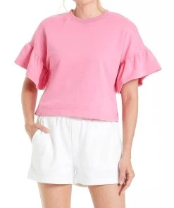 Flash Sale ⌛ Another Love Pia Ruffle Sleeve Top in Pink - 👩 women 😀