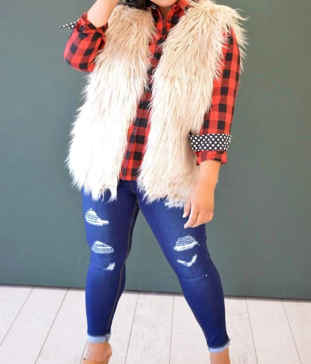 Best deal โค๏ธ Hazel Blues Button My Dots Top in Red - ๐ฉ women โค๏ธ - Image 4